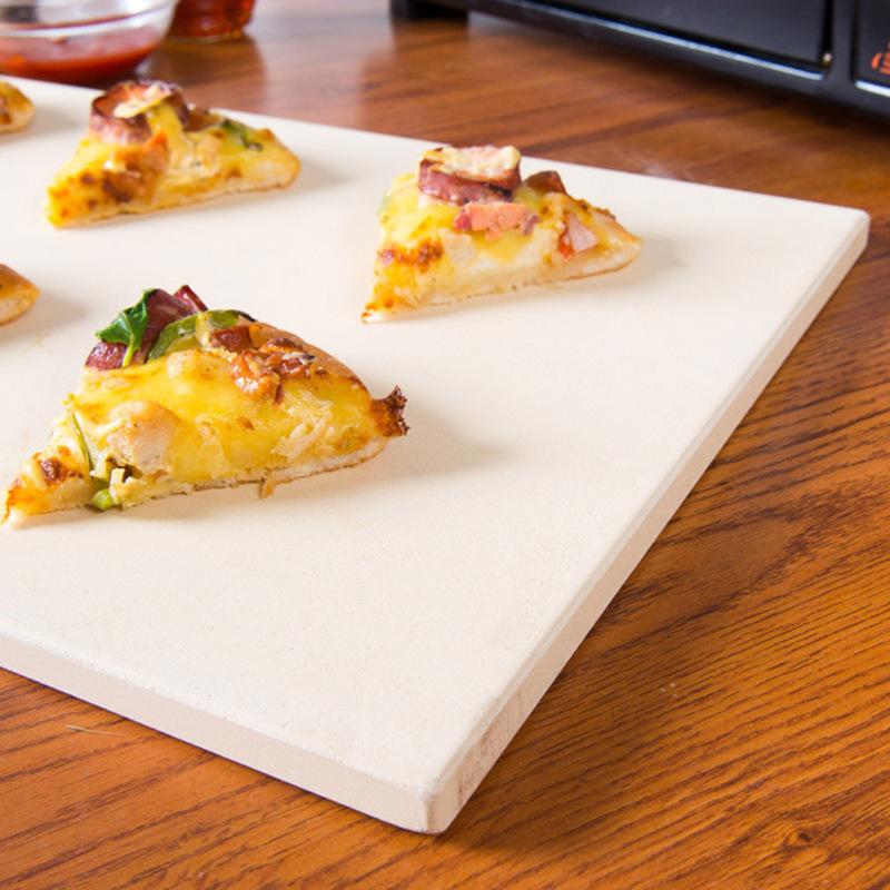Pizza de piedra bandeja pizza hornear pizarra cerámica cordierita horno piedra Europea bolsa bandeja para hornear pizza placa fabricante