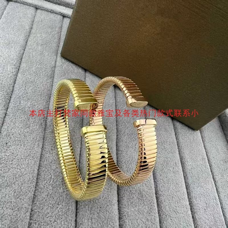 Cross-Border Exclusive Supply of Seiko V-Gold New Snake-Shaped Spring Pagoda Bracelet, Fashionable European and American Trendy Light Luxury Couple Bracelet Cross-Border Exclusive Supply of Seiko V-Gold New Snake-Shaped Spring Pagoda Bracelet, Fashionable European and American Trendy Light Luxury Couple Bracelet