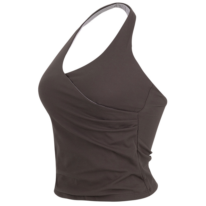 Cross-Border Summer New Quick-Drying Shock-Proof Bra Outer Wear Beautiful Straps Chest Pad Halter Yoga Vest Cross-Border Summer New Quick-Drying Shock-Proof Bra Outer Wear Beautiful Straps Chest Pad Halter Yoga Vest