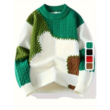 X 69134 Color Block Knit Sweater ײɫ��֯�� �羳��������