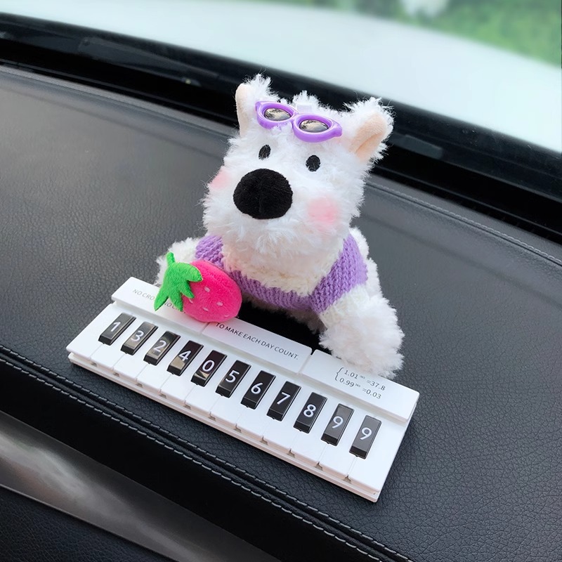 2025 nuevo coche West Highland Puppy coche estacionamiento temporal número de teléfono matrícula decoración del coche coche coche móvil coche móvil coche