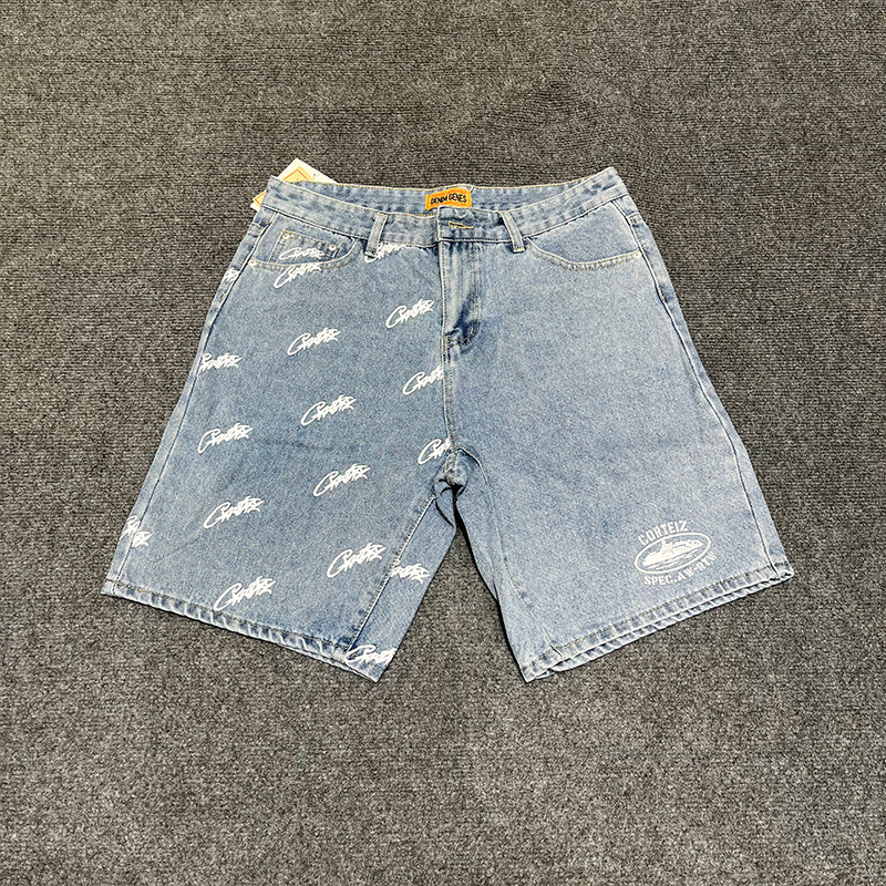 Marca de moda europea y americana transfronteriza Alcatraz Camiseta de manga corta con estampado de letras reflectantes Traje de pantalones cortos casuales de calle para hombres y mujeres