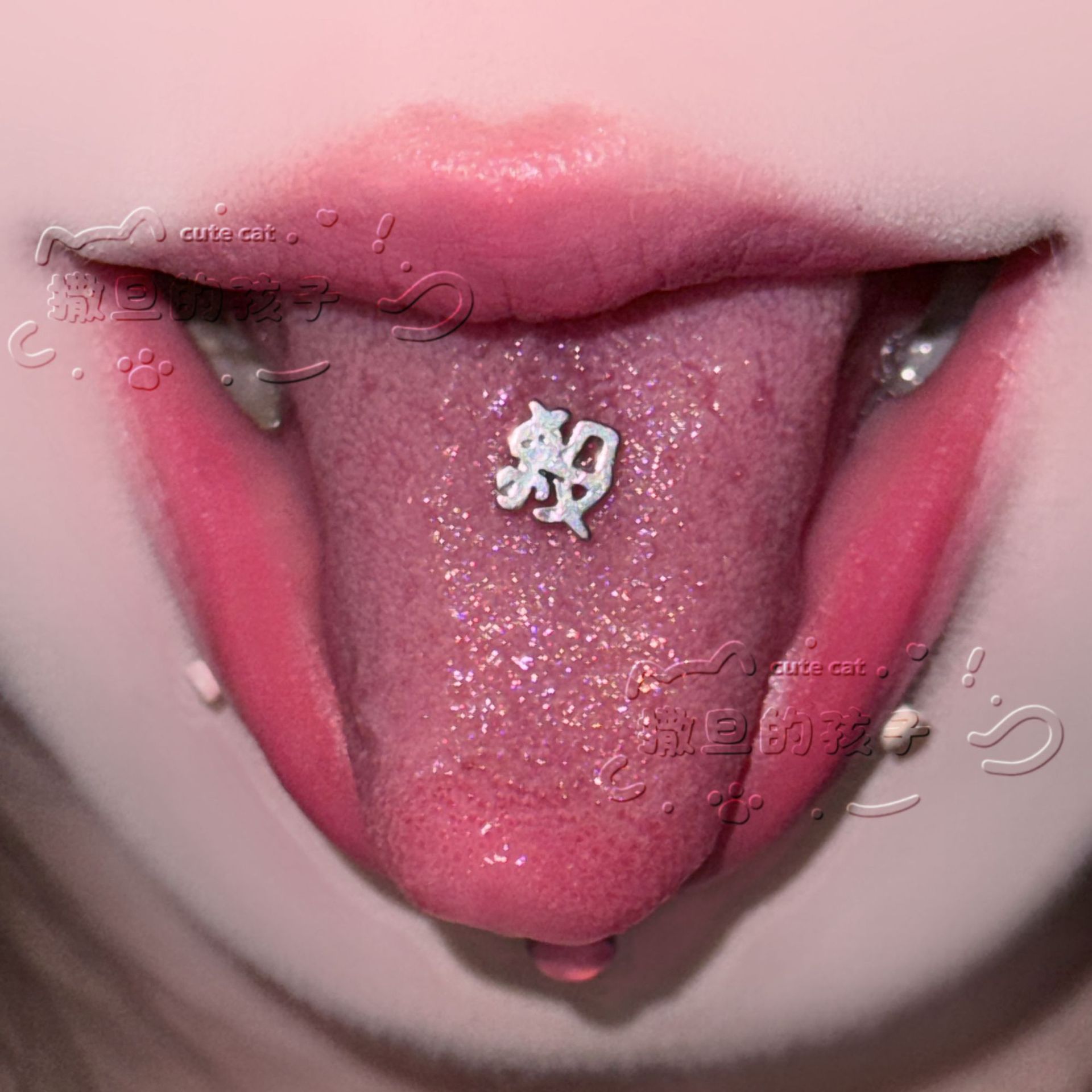New Style Tongue Barbell 16mm Bar Length 1.6mm Thick Stainless Steel Tongue Ring for Oral Piercing Jewelry detail image 1