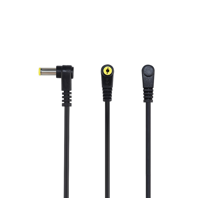 DC line 5.5*2.1 yellow barrel connector L-shaped DC elbow adapter power cord 90-degree straight angle cord 5521 male plug cord