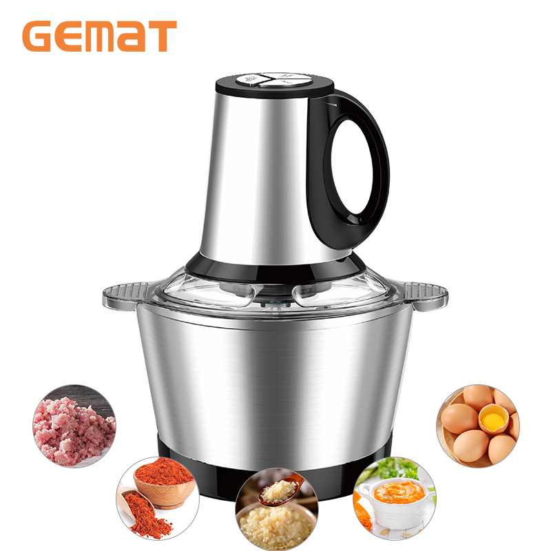 Cross-Border Stainless Steel Meat Grinder, Small Household Blender, Dumpling Meat Mixer, Large Capacity Food Processor, Multi-Functional