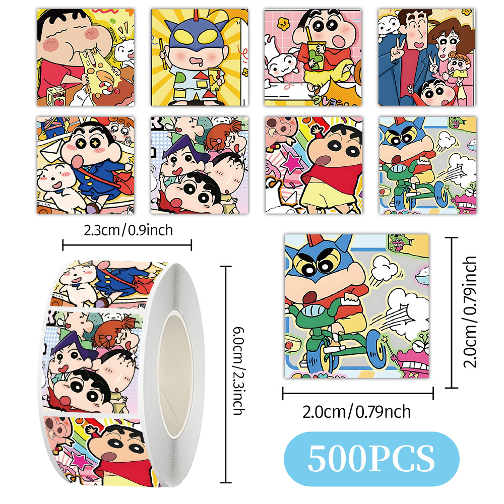 Cartoon animado pegatinas rodantes pegatinas seguras para niños no tóxicas materiales de contabilidad de mano decoración de caja de teléfono celular sellado cinta adhesiva