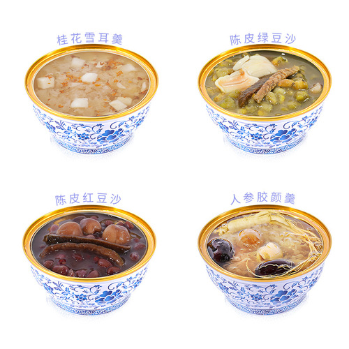 Herbal Dessert Wholesale Ready-to-Eat Tonic Gluey Ginseng Face Soup Cantonese-Style Sweet Soup Dried Tangerine Peel Red Bean Soup Processing