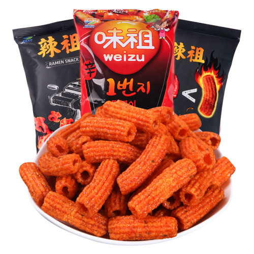 Korean imported nine-day sweet and spicy fried rice cake strips 100g/bag spicy seaweed-flavored puffed snack