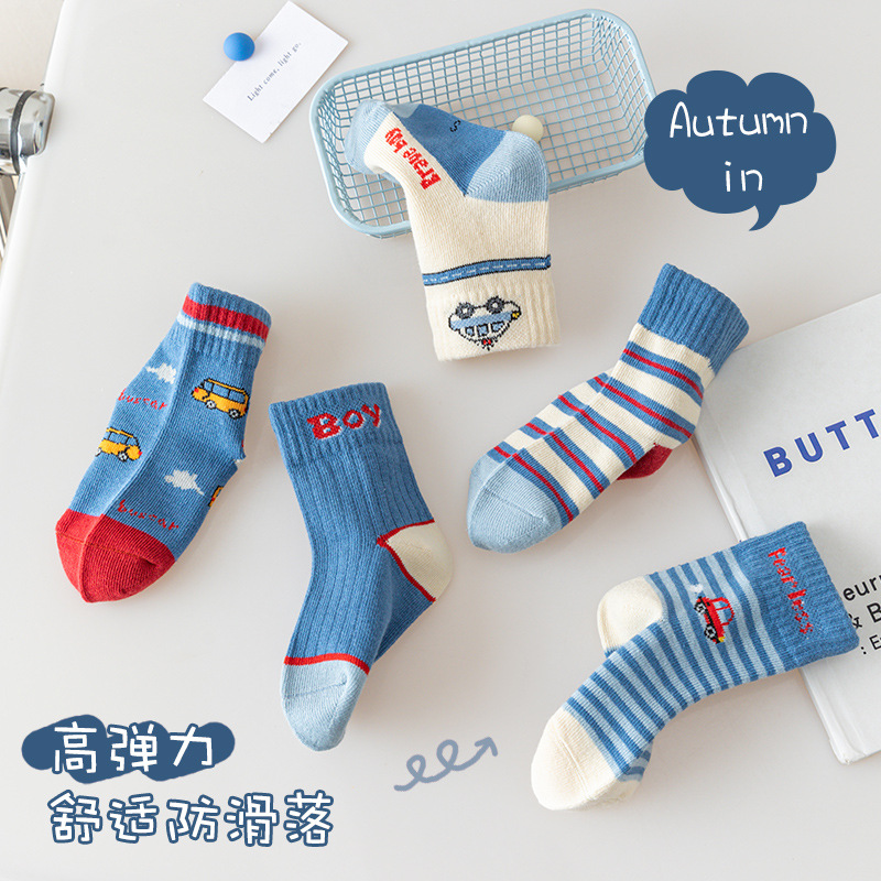 Nuevos calcetines para niños niñas 1-3 años bebé niño tubo medio dibujos animados calcetines para niños calcetines para bebés calcetines de primavera y otoño