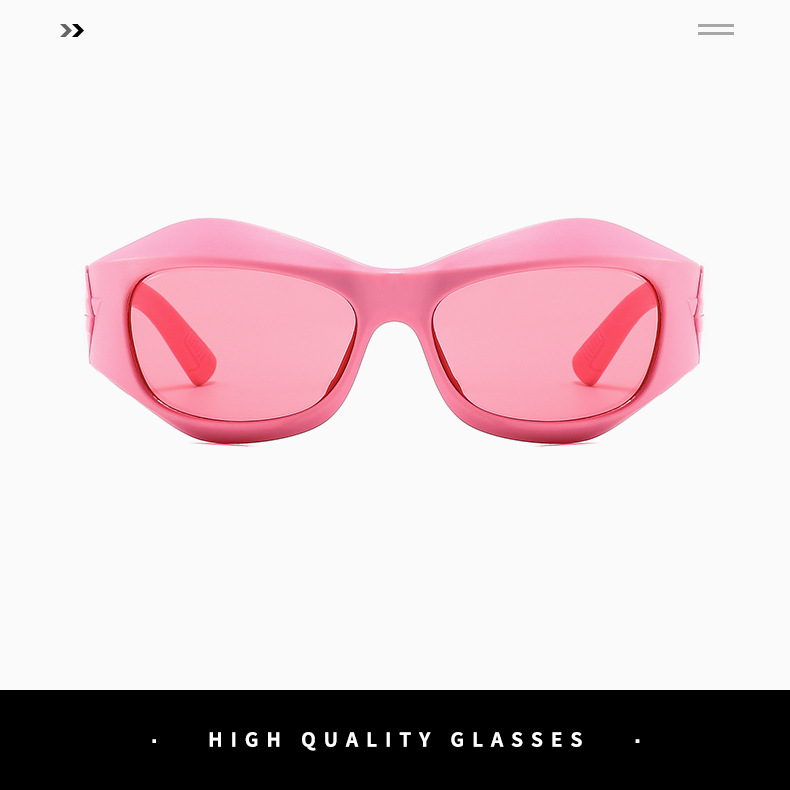 Fashion Color Block Pc Special-shaped Mirror Patchwork Full Frame Women's Sunglasses display picture 5