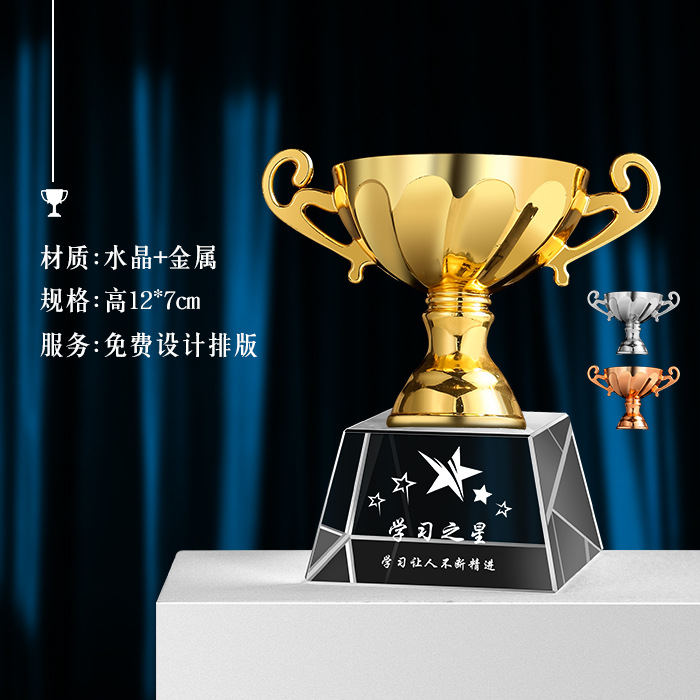 Trofeo de Cristal para Niños, Premio de Competición Infantil, Estrella de Cinco Puntas con Grabado de Metal, Regalo para Festivales y Reuniones Deportivas Estudiantiles
