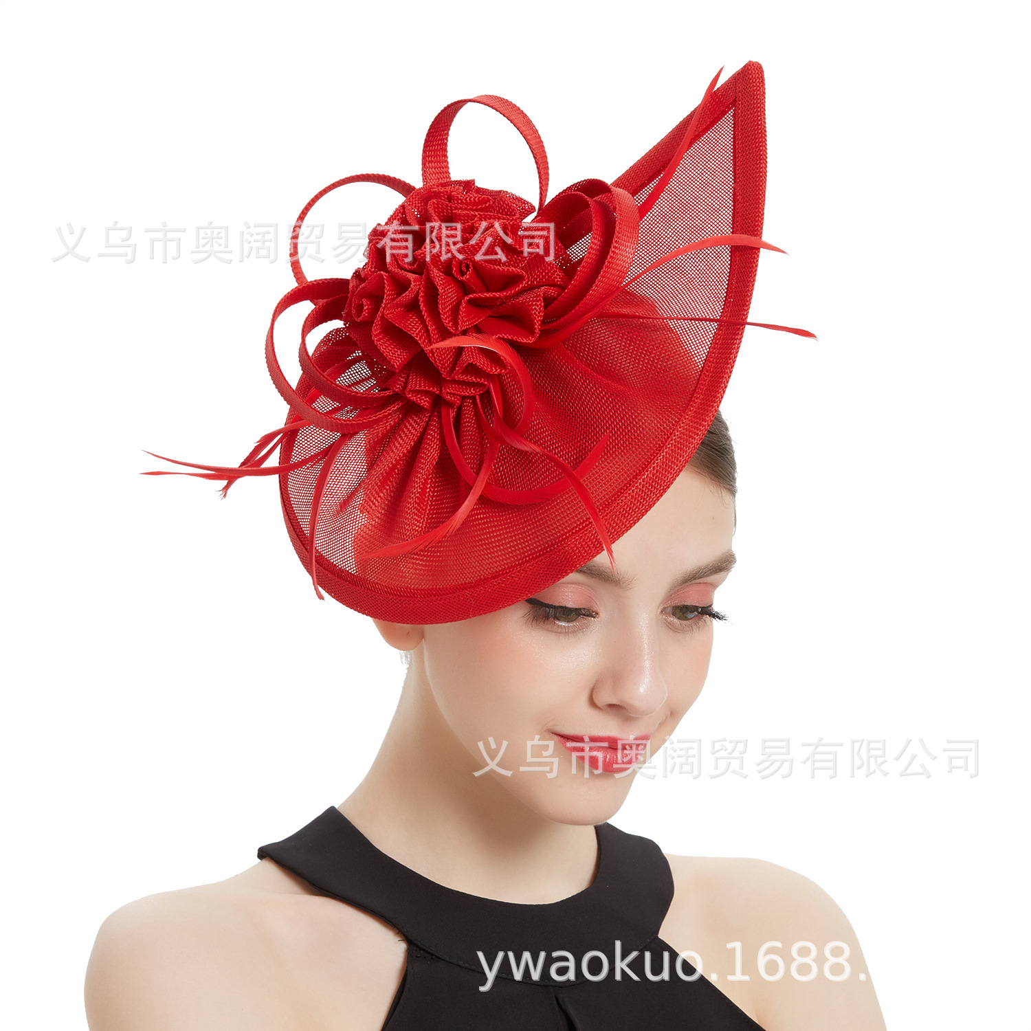 Amazon Hot Selling European and American Bride Flower Head Flower Banquet Ball Performance Half Small Top Hat Hair Accessories Headwear Wholesale