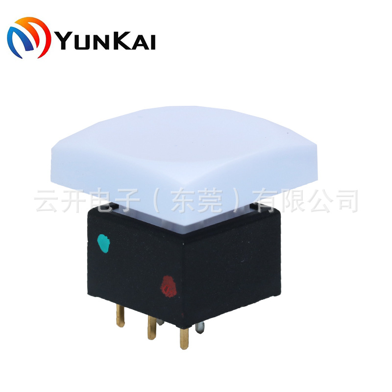 21*21 大方盖 视频处理器按钮 复位带双色LED带灯按键开关