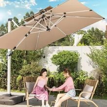 户外遮阳伞庭院伞露台阳台摆摊大太阳伞别墅花园室外灯条珠罗马伞