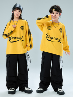Street Dance Kidsren's Trendy Clothing Performance Clothing Boys' Suits Hiphop Kidsren's Clothing Kidsren's Hip-Hop Jazz Dancer Sweatshirt Spring