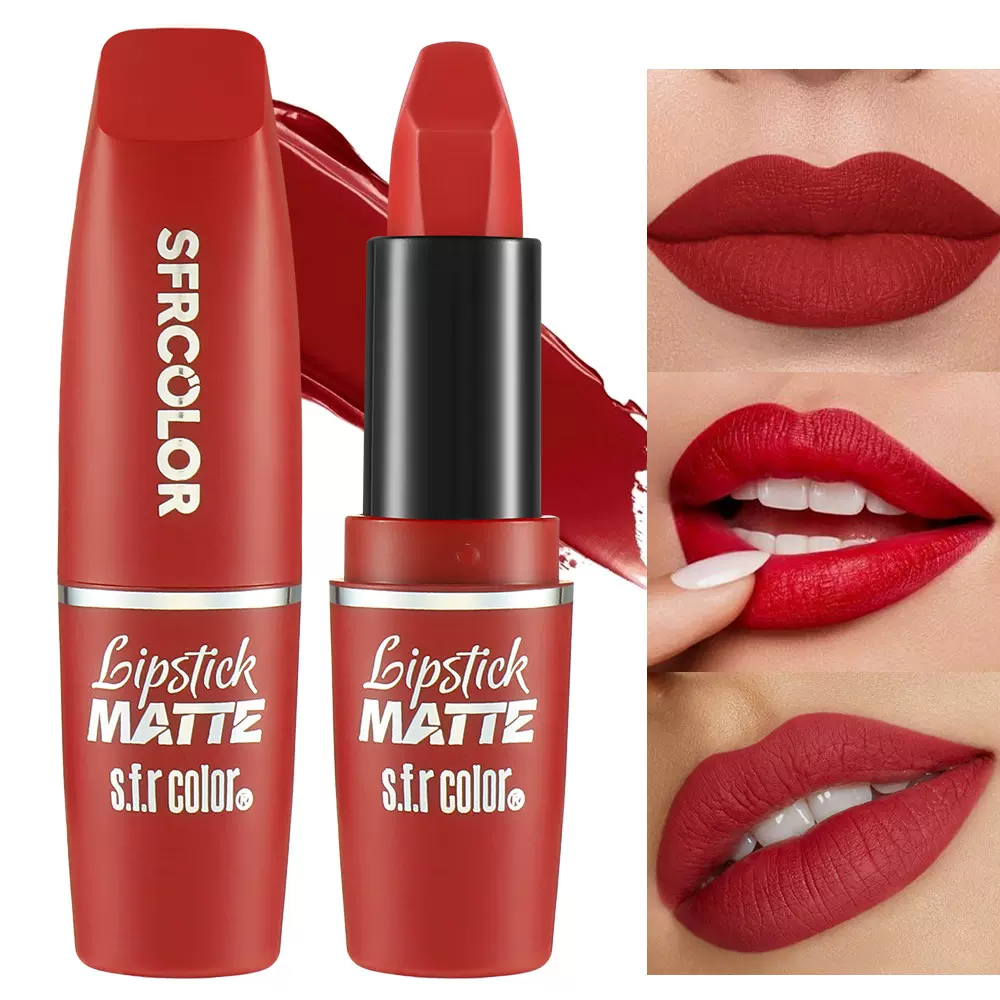 s.f.r color 跨境专供爆款彩妆自然提气色易上色6色哑光雾面口红