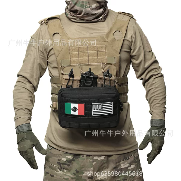 Cross-Border Tactical Outdoor Cosmetics Bag, Outdoor Survival First Aid Kit, 1000D Large-Capacity Medical Kit, Military Fan Hanging Bag