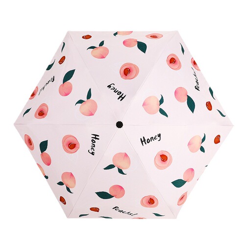 Five-fold umbrella, mini pocket umbrella, sunny umbrella, sun protection and UV protection, dual-purpose parasol, capsule umbrella, fruit sun umbrella