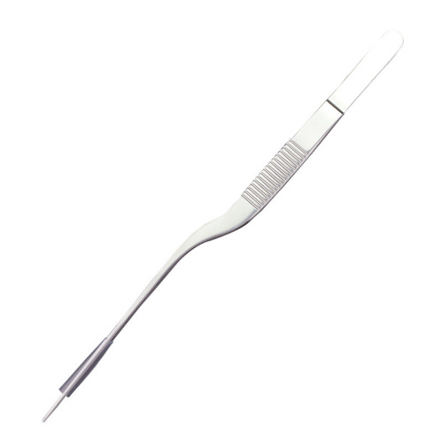 Hand-polished professional ear-picking tweezers 16cm curved tip ear-picking tool to remove ear wax and remove ear gun-shaped tweezers clip