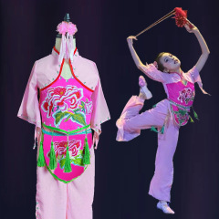 Xiaohe スタイルマイリトルフラワードラムパフォーマンス服子供のための 6 月 1 日のお祝いエスニックスタイルダンス Yangko パフォーマンス服女性のための
