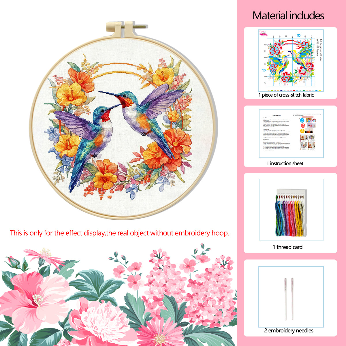 Amazon venta caliente de flores de bordado cruzado animal pequeño conjunto de cuatro piezas pequeño simple DIY conjunto de bordado cruzado decoración image 6
