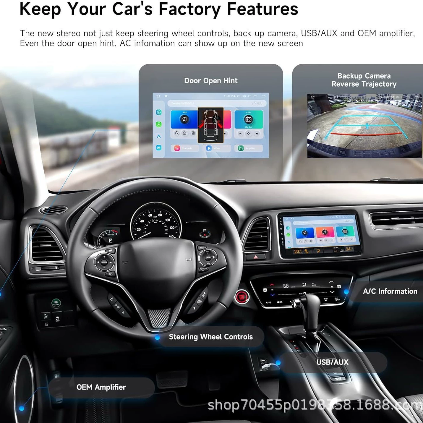 Подходит для Honda XR-V, HR-V, Binzhi, высокий HD-экран задней камеры, автомобильная навигация на Android с большим экраном
