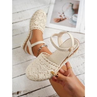 N 58522 Lace woven wedge Roman sandals �ٽz�����¸��_�RЬ