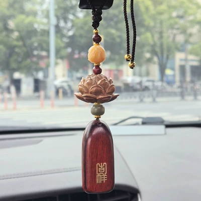 Car hanging — Model - peach-wood-lotus-rosewood-wushi-brand-car-hanging-exquisite-gift-box