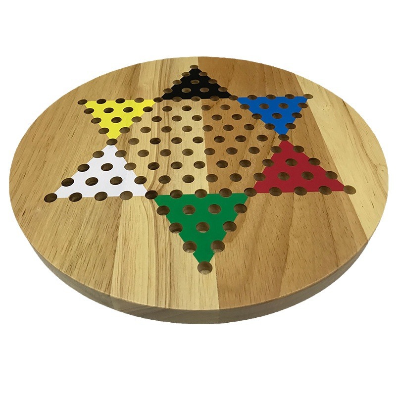 Damas chinas de madera piezas de ajedrez de madera maciza tablero de damas hexagonales niños inteligencia juego entretenimiento juguetes educativos