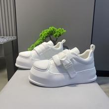 魔术贴单棉同款鞋透气2025年秋季休闲板鞋皮面工作运动bc