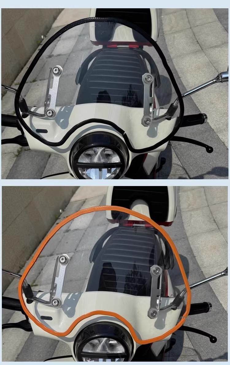 Yadi C50-D Electric Vehicle Windshield Wrapping Strip Universal Windshield Modification Accessories Full Enclosure Anti-collision Decoration