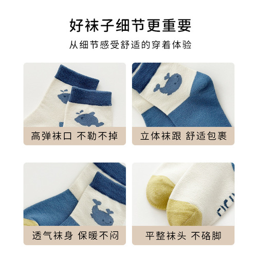 2024 New Spring Cotton Sports Socks for Boys and Girls, Baby Socks, Children's Socks, Cartoon Mid-Calf Socks, Wholesale
