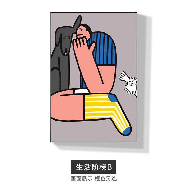 New Cartoon Characters Modern Decorative Painting Children's Bedroom Hanging Painting Mural Soft Living Room