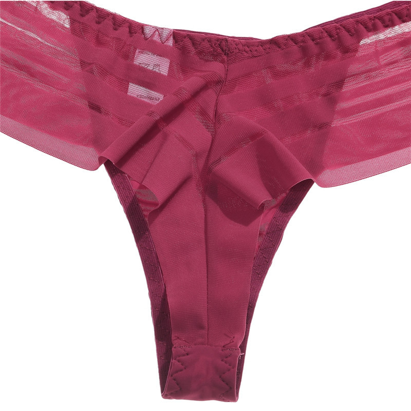 Couleur Unie Transparent Taille Basse Lanière Culotte display picture 4