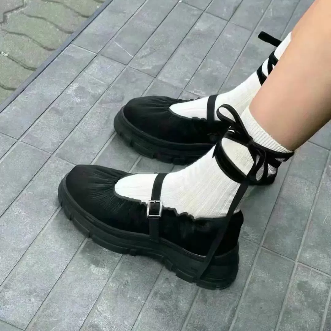 赵露思同款小众设计款玛丽珍鞋女新款厚底单鞋芭蕾舞鞋休闲运动鞋