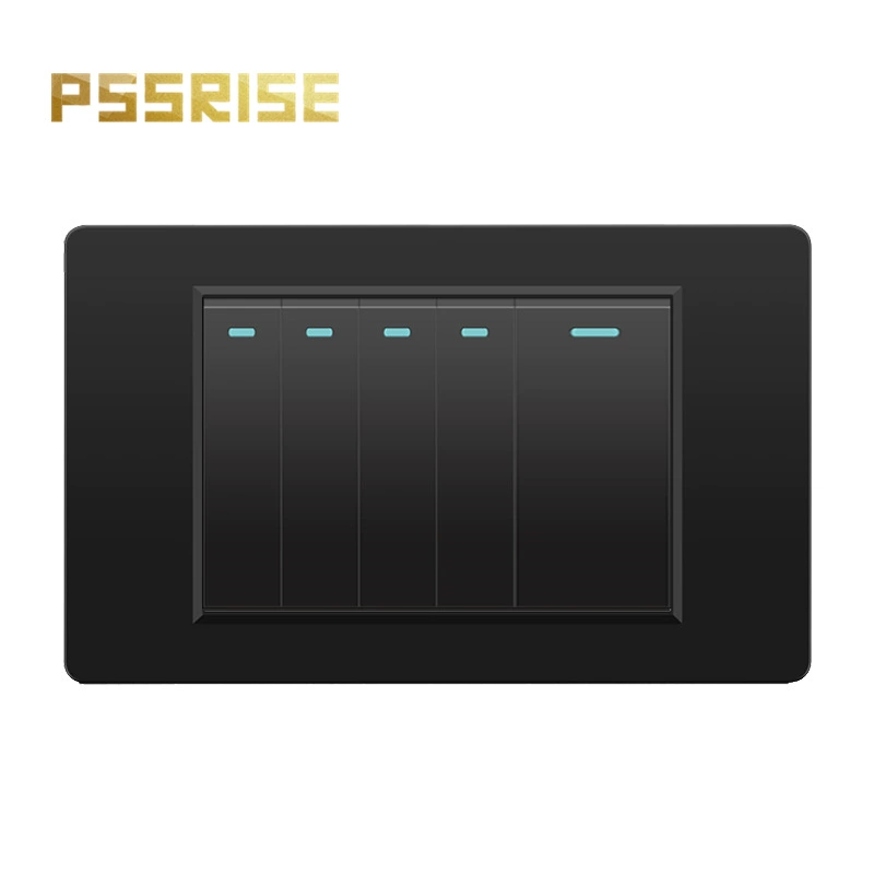 Черная настенная панельная розетка с 118 тип switch, тайваньская розетка с 20W type-C, шесть отверстий