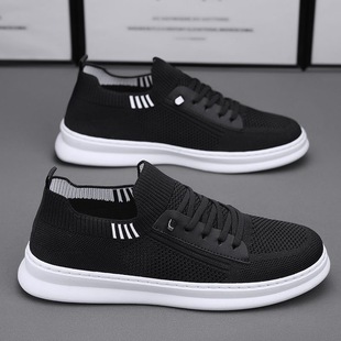 Men's Shoes 2025 Summer New Style Breathable Fly Woven Thin Non-Slip Wear-Resistant Sports Casual Shoes Trendy Versatile Fashion Style