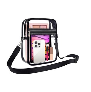N 77157 Adjustable Zipper PVC Transparent Crossbody Bag ͸��
