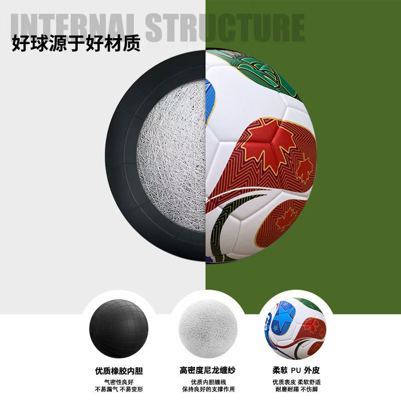 2026年ワールドカップサッカーアメリカ、カナダ、メキシコFootball No.5耐摩耗性大人用競技専用サッカークロスボーダー直販|undefined
