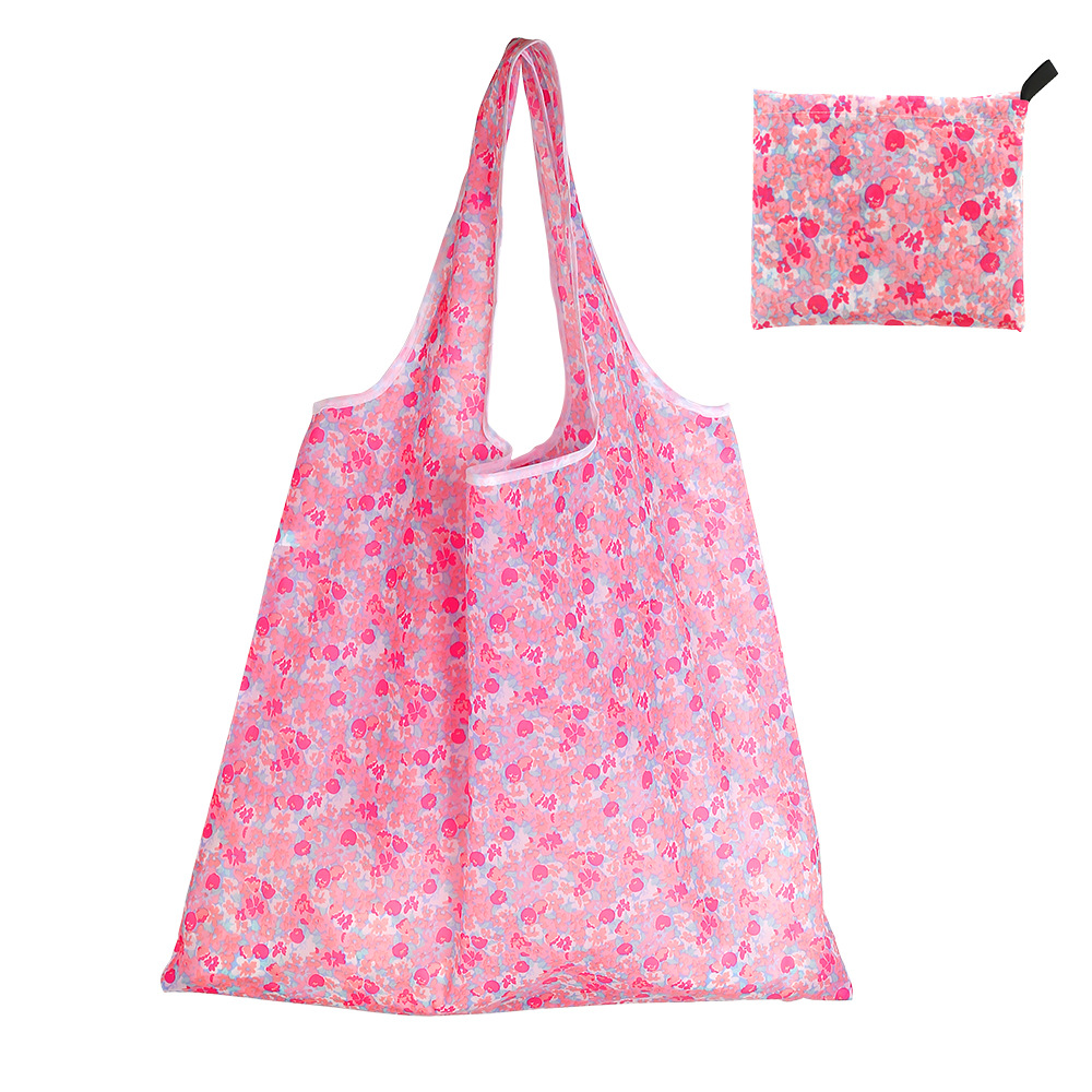 Nueva bolsa de compras plegable de gran capacidad en stock bolsa plegable de Protección Ambiental bolsa de almacenamiento portátil de impresión portátil creativa