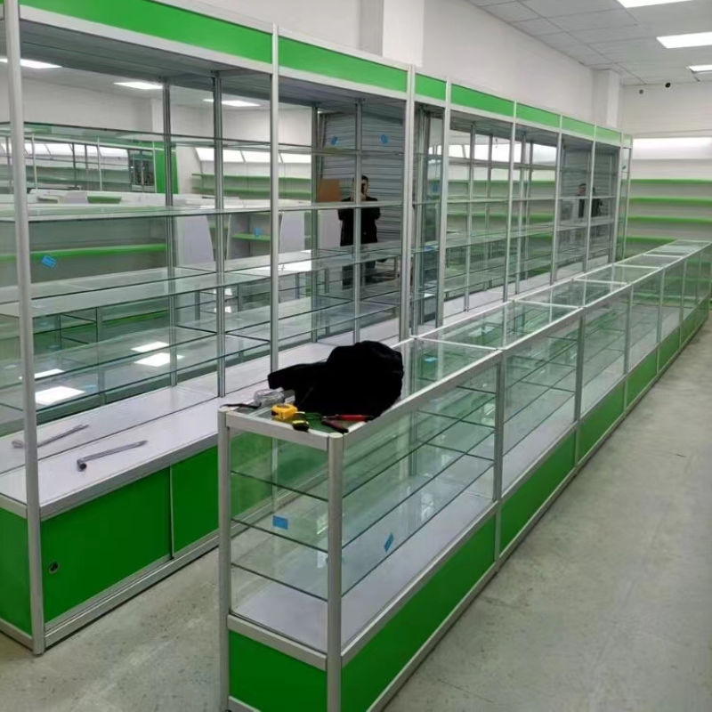 玻璃柜台药店医用货架药房玻璃展示柜药品处方西药柜诊所药柜清仓