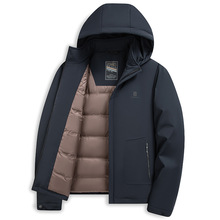 男士立领脱卸帽羽绒服90白鸭绒2024冬新款加厚男装中青年商务休闲