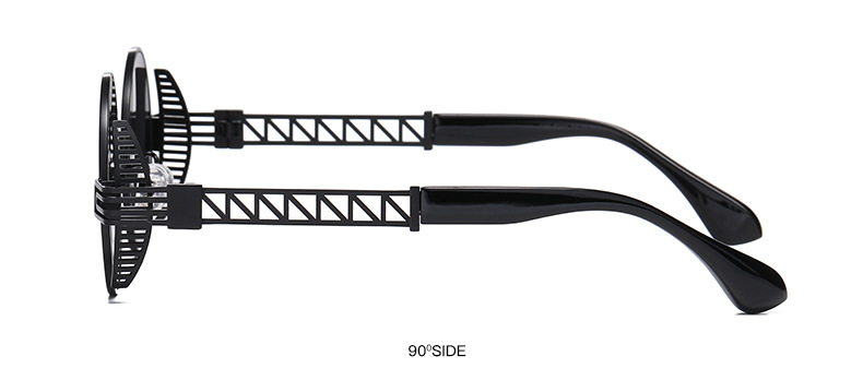 Hip Hop Punk Color Sólido C.A. Protección UV400 Marco Redondo Fotograma Completo Gafas De Sol Mujer display picture 1