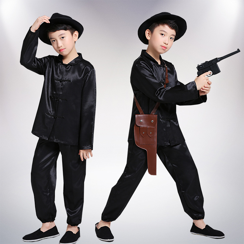 儿童士兵军装少儿八路汉奸演出服土匪反派舞台话剧表演服装