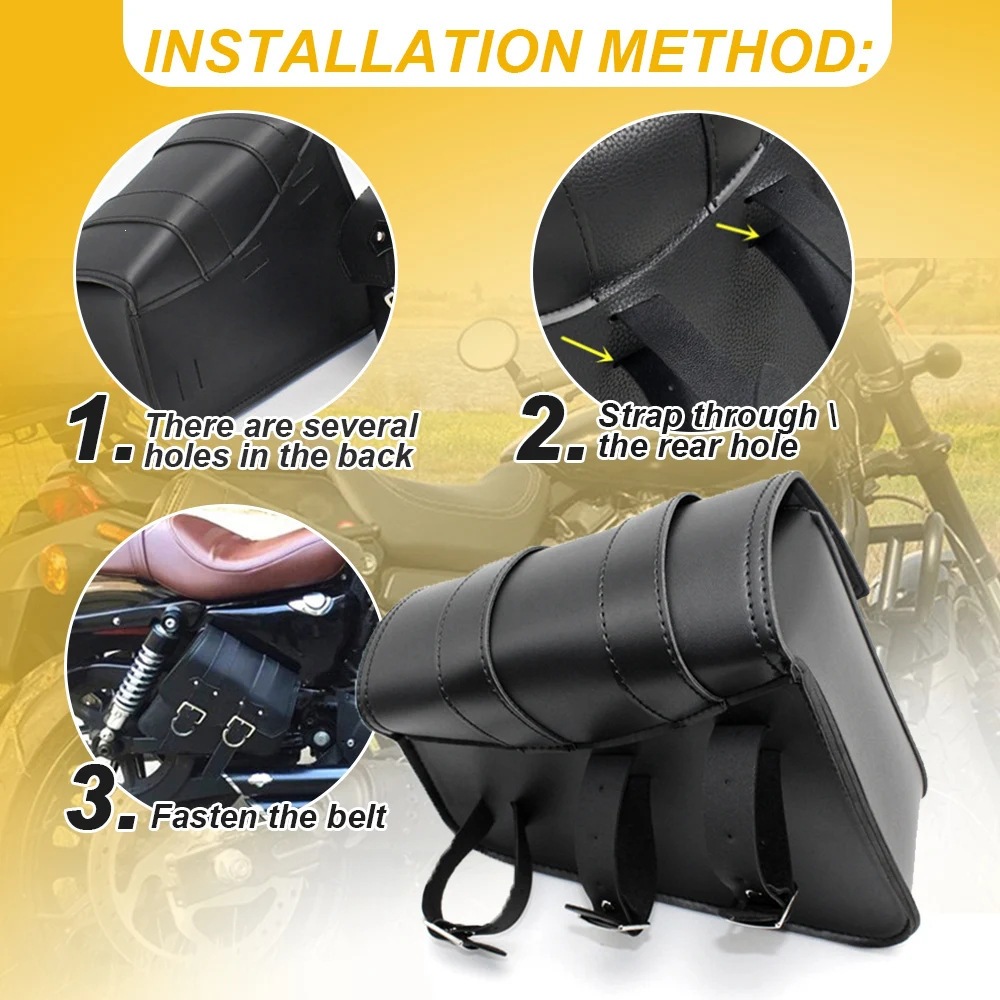 Motorcycle Side Saddle Bags Pu Leather Tool Bag