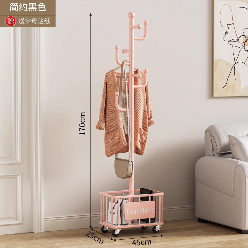 심플한 7훅 핑크 [두꺼운 탄소강 소재 + 금속 범용 휠] ◁공장 핫 세일