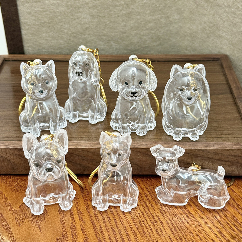 Pet Hair Commemorative Keychain, Cute Transparent Pet Dog Hair Storage Box, Creative Keychain Pendant Wholesale