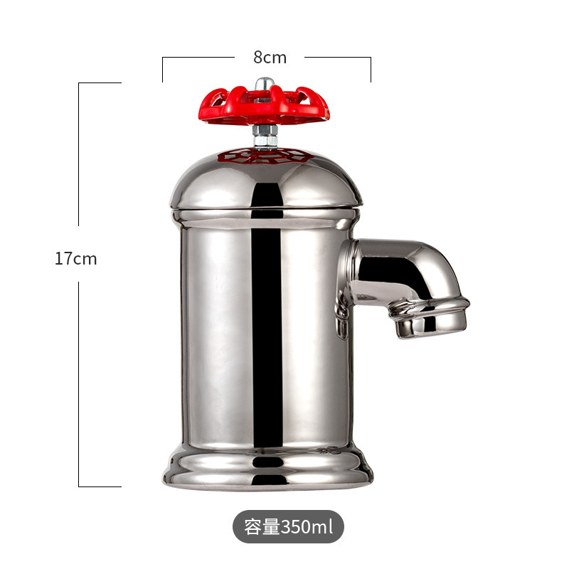 Ins Feng faucet modelado de cerámica taza con cubierta galvanizado de agua de oficina extraña taza de café regalo