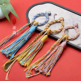 手工编织diy包包吊穗手把绳文玩佛珠手串吊饰手搓棉线唐卡流苏绳