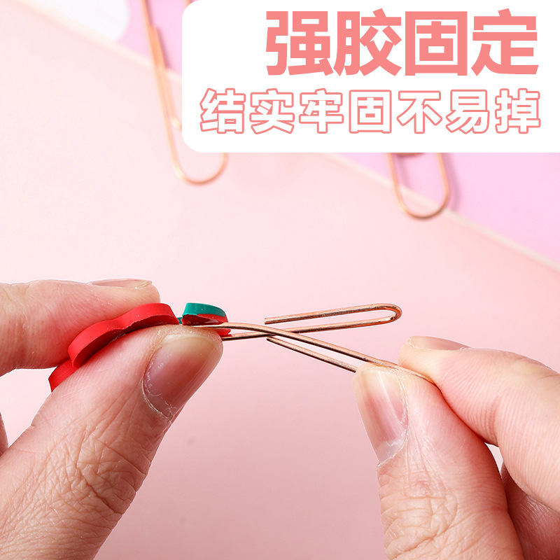 Lindo marcador clip de metal regalo para estudiantes clip de forma especial de oro rosa clip de dibujos animados creativo al por mayor